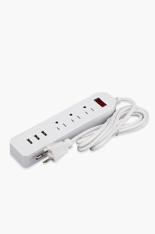 4-Outlet Surge Protected Wall Plug with 2 USB Charging Ports