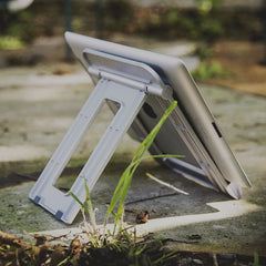 Silver Foldable Tablet / Mobile Device Stand